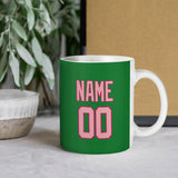 Custom Emerald Green Light Pink Mug
