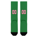 Custom Emerald Green Light Pink Knee-High Sock
