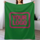 Custom Emerald Green Pink Blanket