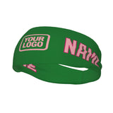 Custom Emerald Green Light Pink Sports headband