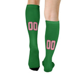 Custom Emerald Green Light Pink Knee-High Sock