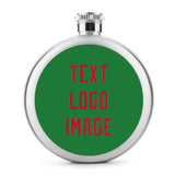 Custom Emerald Green Red Hip Flask