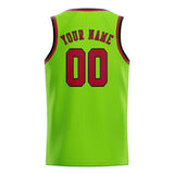 Custom Emerald Green & Red Colors Design Sports Basketball Jersey