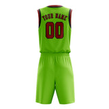 Custom Emerald Green Red Basketball Set