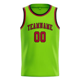 Custom Emerald Green & Red Colors Design Sports Basketball Jersey