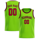 Custom Emerald Green & Red Colors Design Sports Basketball Jersey