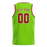 Custom Emerald Green & Red Colors Design Sports Basketball Jersey