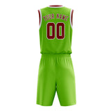 Custom Emerald Green Red Basketball Set