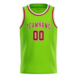 Custom Emerald Green & Red Colors Design Sports Basketball Jersey