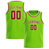 Custom Emerald Green & Red Colors Design Sports Basketball Jersey