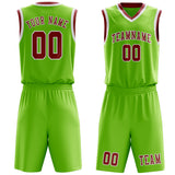 Custom Emerald Green Red Basketball Set
