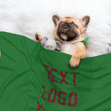 Custom Emerald Green Crimson Red Pet Blanket