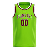 Custom Emerald Green & Crimson Red Colors Design Sports Basketball Jersey