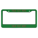 Custom Emerald Green Coral Red License Plate Frame