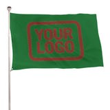 Custom Emerald Green Coral Red Flag