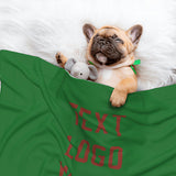 Custom Emerald Green Coral Red Pet Blanket
