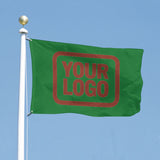Custom Emerald Green Coral Red Flag