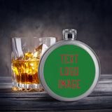 Custom Emerald Green Coral Red Hip Flask