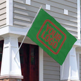 Custom Emerald Green Coral Red Flag