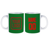 Custom Emerald Green Orange Red Mug