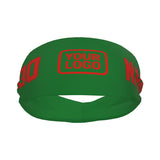 Custom Emerald Green Orange Red Sports headband