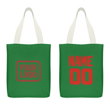 Custom Emerald Green Orange Red Canvas Tote Bag