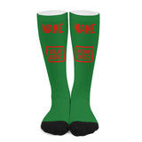 Custom Emerald Green Orange Red Knee-High Sock