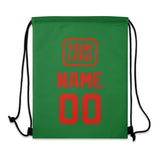 Custom Emerald Green Orange Red Drawstring Bag