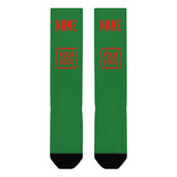 Custom Emerald Green Orange Red Knee-High Sock