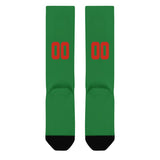 Custom Emerald Green Orange Red Knee-High Sock