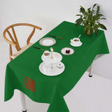 Custom Emerald Green Coral Red Square Table Cloth