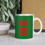 Custom Emerald Green Orange Red Mug