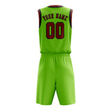 Custom Emerald Green Coral Red Basketball Set