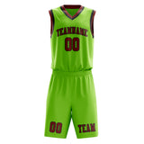 Custom Emerald Green Coral Red Basketball Set