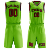 Custom Emerald Green Coral Red Basketball Set