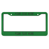 Custom Emerald Green Black License Plate Frame