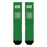 Custom Emerald Green Cream Knee-High Sock