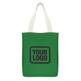Custom Emerald Green Cream Canvas Tote Bag