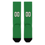 Custom Emerald Green Cream Knee-High Sock