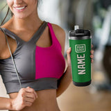 Custom Emerald Green Cream Stainless Steel Water Cup