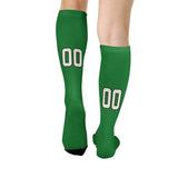 Custom Emerald Green Cream Knee-High Sock