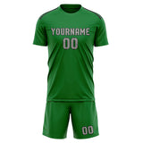 Custom Emerald Green Gray Soccer Jersey