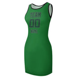 Custom Emerald Green Green Sleeveless Vest Dress