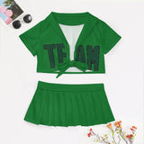 Custom Emerald Green Green Cheerleading Uniform Set
