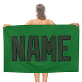 Custom Emerald Green Dark Green Beach Towel