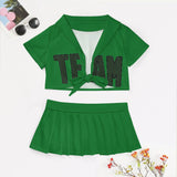 Custom Emerald Green Dark Green Cheerleading Uniform Set