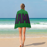 Custom Emerald Green Purple Beach Towel