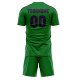 Custom Emerald Green Purple Soccer Jersey