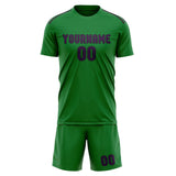 Custom Emerald Green Purple Soccer Jersey