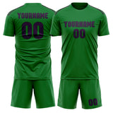 Custom Emerald Green Purple Soccer Jersey